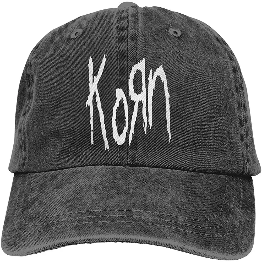 VSDFBCVB Korn Старая школа Логотип Регулируемая унисекс шляпа бейсболки черный