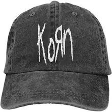 VSDFBCVB Korn Старая школа Логотип Регулируемая унисекс шляпа бейсболки черный