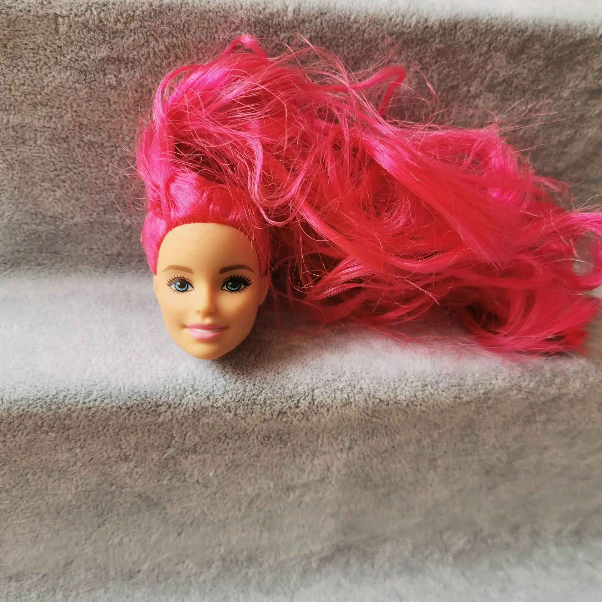 Коллекция на выбор, стильные кукольные головки barbis, серебряные волосы, джутовые красные волосы, кукла, аксессуары для девочек, сделай сам, повязка, принцесса, игрушка, кукольные головки - Цвет: Красный
