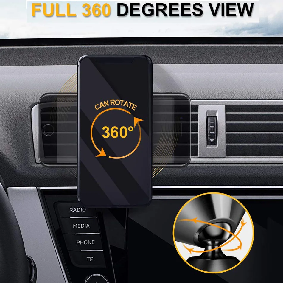 Магнитный автомобильный держатель для телефона для iPhone 11X7 samsung 360 Air Mount Магнитная подставка для мобильного телефона в автомобиле gps держатель