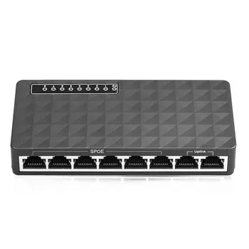 

Mini LAN POE Ethernet Network Desktop Switch 8 Port 10/100Mbps Fast Hub Network Switch Hub Adapter High Performance