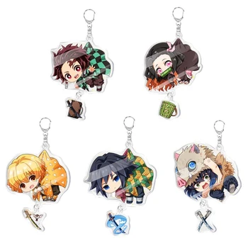 

Kimetsu no Yaiba Demon Slayer Kamado Tanjirou Kamado Nezuko Agatsuma Zenitsu Character Props Anime Accessory Keychain Pendant