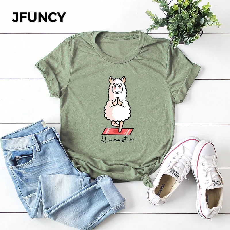Повседневная Женская футболка JFUNCY размеры 4XL 5XL женская с забавным принтом летняя