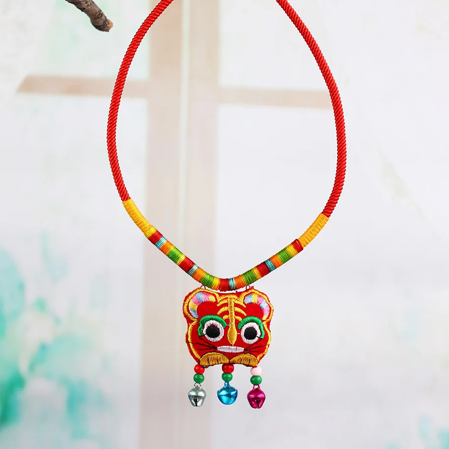 

Pig Lock Baby Safeness Accessories Tiger Head Neck Ring the Mid-autumn Festival Sachet Chinese Costume Lock BABY'S FIRST Month B