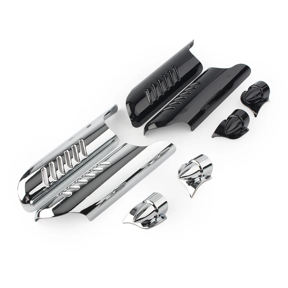 2 шт. Вилка голени дефлекторы Щит Обложка Chrome для Harley Touring FLHT 2000 01 02 03 04 05 06 07 08 2009 2010 2011 2012 2013