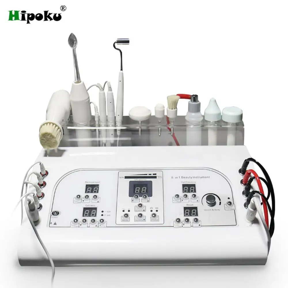 8 in 1 ultrasonic vacuum spray galvanic facial machine massage facial