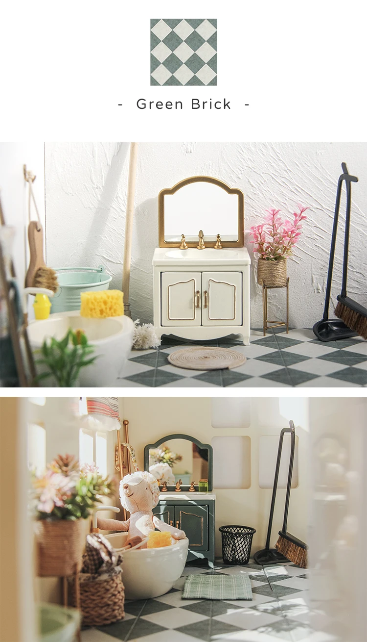 Aizulhomey Double Side Floor Tile For Dollhouse LOL BJD Blythe OB11 GSC OB24 Dollhouse Accessories Dollhouse Decoration Gifts