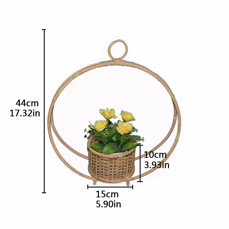 New Creative Storage Basket Wall Hanging Flower Vase Garden Home Decoration Plant Organizer Bamboo Weaving Hand-woven