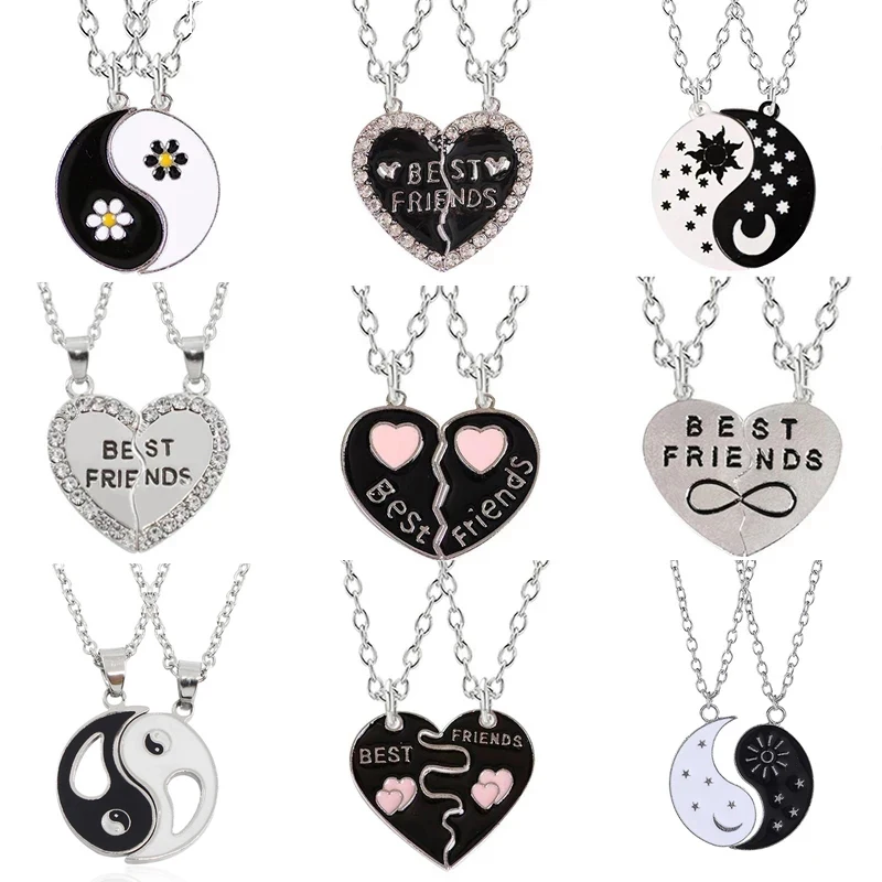 2 Piece Set Best Friend Gossip Pendant Couple Necklace Fashion Men And Womenbest Necklacer Friendship Jewelry Gift | Украшения и