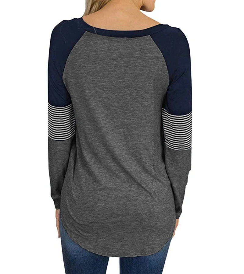 Новая футболка с длинным рукавом Женская Осенняя Зимняя Повседневная Свободная футболка с круглым вырезом Женская футболка женская одежда