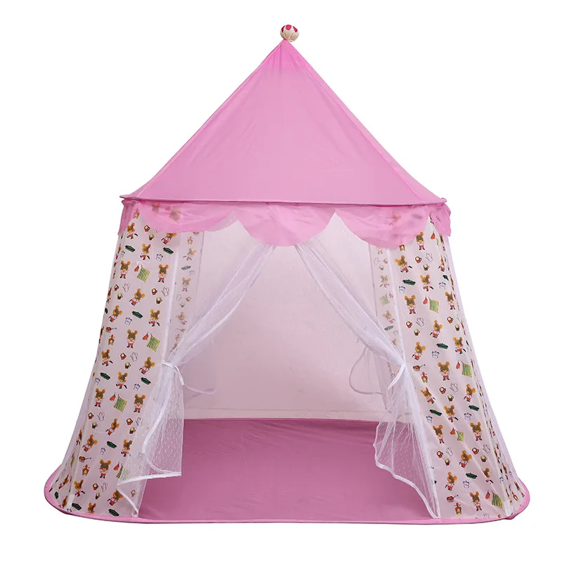 Палатка для детей, декор для игровой комнаты, Детская летняя игровая палатка, палатка принцессы, замок, портативная складная, подарки - Цвет: Pink