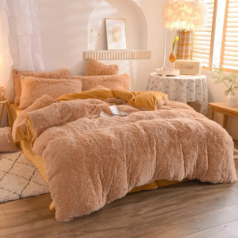 水貂绒-驼色送爱心枕216