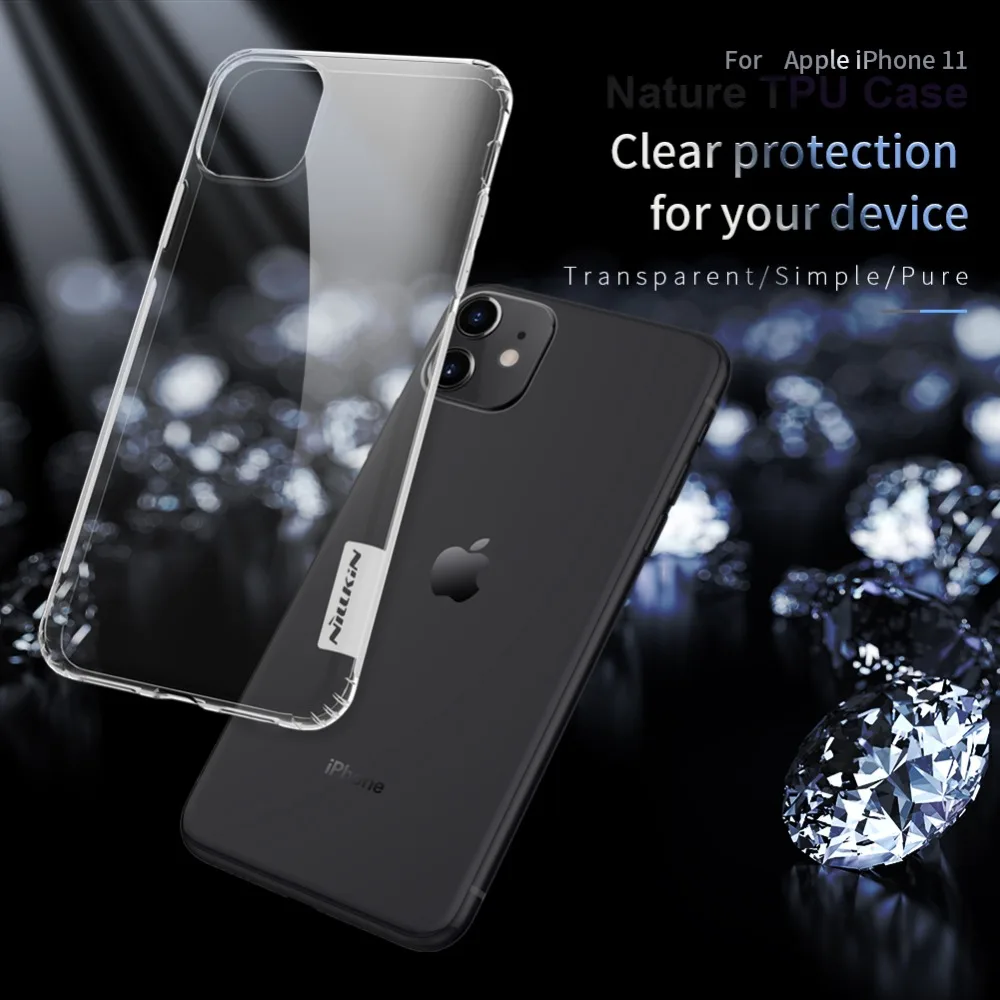 Мягкий чехол для iPhone 11 Pro Max 5,8/6,1/6,5 Nillkin Nature прозрачный мягкий кремний ТПУ чехол для iPhone 11 Pro чехол Корпус