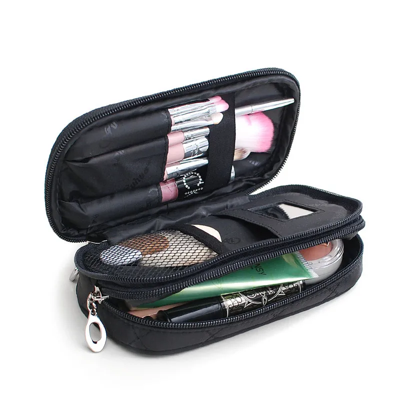  Mihawk Mini Double Layer Cosmetic Bag Travel Organizer Functional Makeup Pouch Vanity Case Toiletry