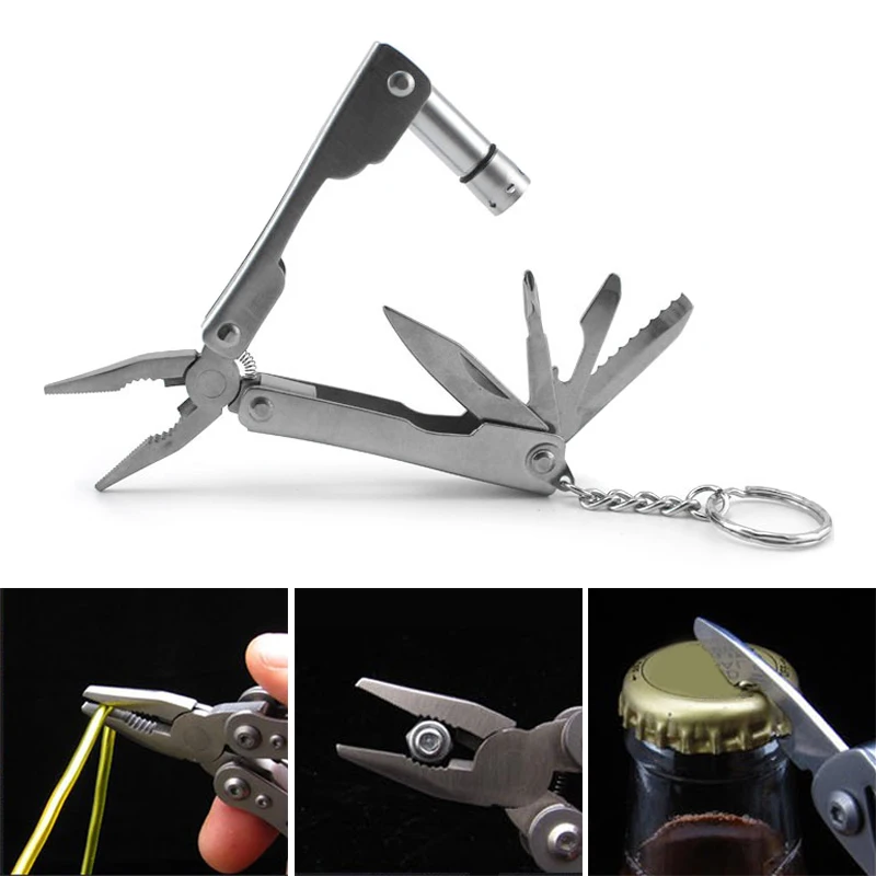 

Folding Multitool Plier Stainless Steel Pocket Survival Tool with LED Flashlight DTT88