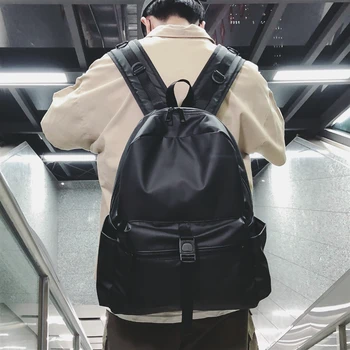 

Nylon Waterproof Backpack Female Fashion Students Cold Wind Simple Backpack High School College Students Solid Color Laptop Bag