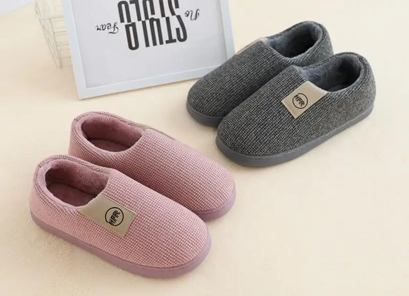 Winter Warm Shoes Woman Men Indoor Slippers Soft Plush Lovers Home Floor Slipper Anti-slip Ladies Bedroom Slides SH08212