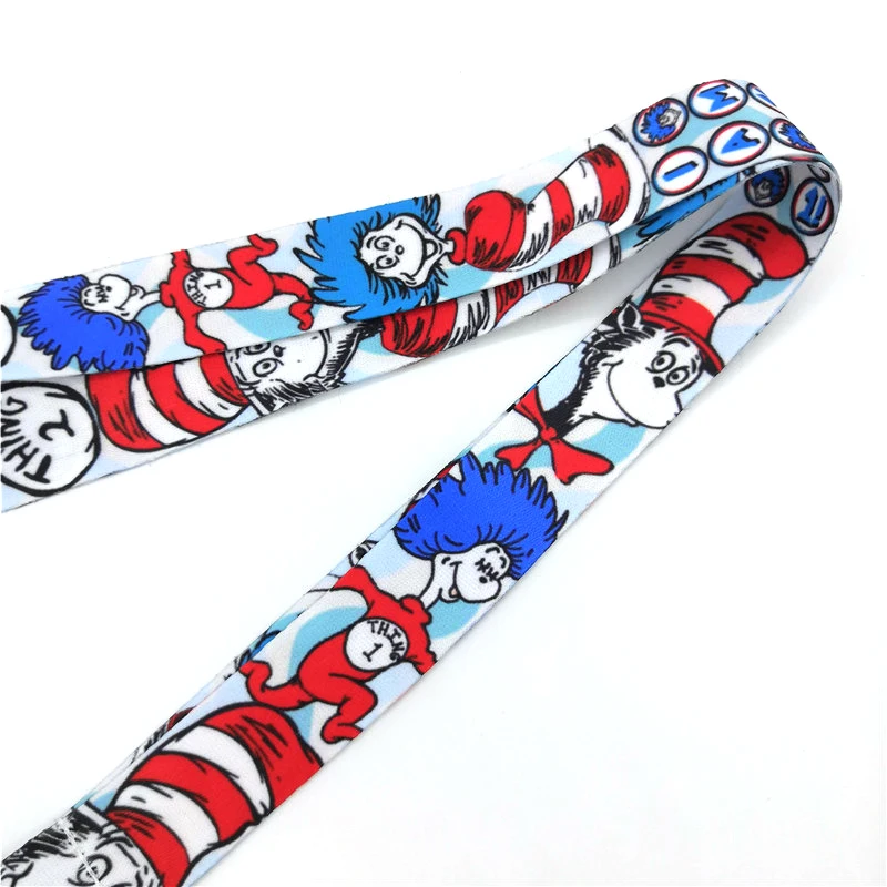 Dr Seuss Hat cat брелок ремешок для ключей шейный ремень ткань id карты держатель телефона Ожерелье Аксессуар тесьма лента
