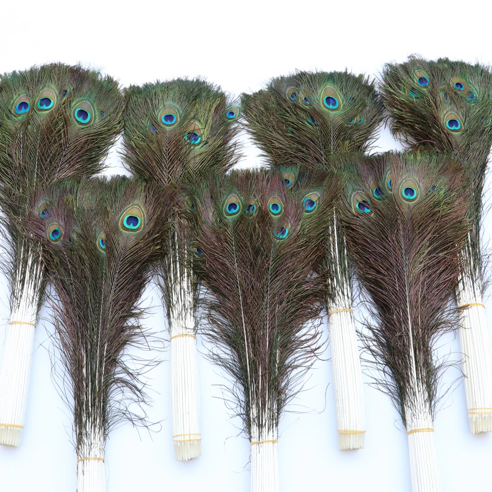 50 Pcs/Lot Natural Big Eye Peacock Feathers Length 25 80 CM Home Vase