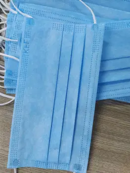 

50pcs Solid Color Non Woven Disposable Face Mask 3 Layers Anti-Dust Face Masks Ear loop Mouth Mask Random