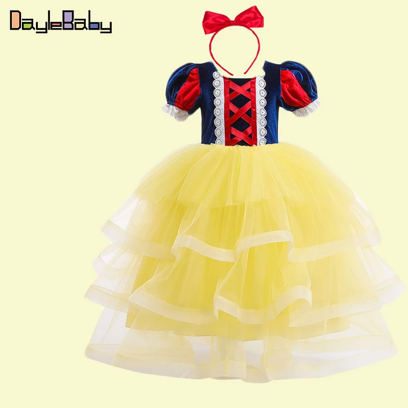 Платье Белоснежки для костюмированной вечеринки для девочек; платье-пачка для маленьких девочек; праздничное платье принцессы для малышей; детское платье с фатиновой юбкой - Цвет: D
