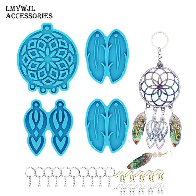 

DIY Dream Catcher Earring Set Resin Molds, Feather Earrings, Wind Chime Pendant, Epoxy Molds Silicon Molds for Resin Art
