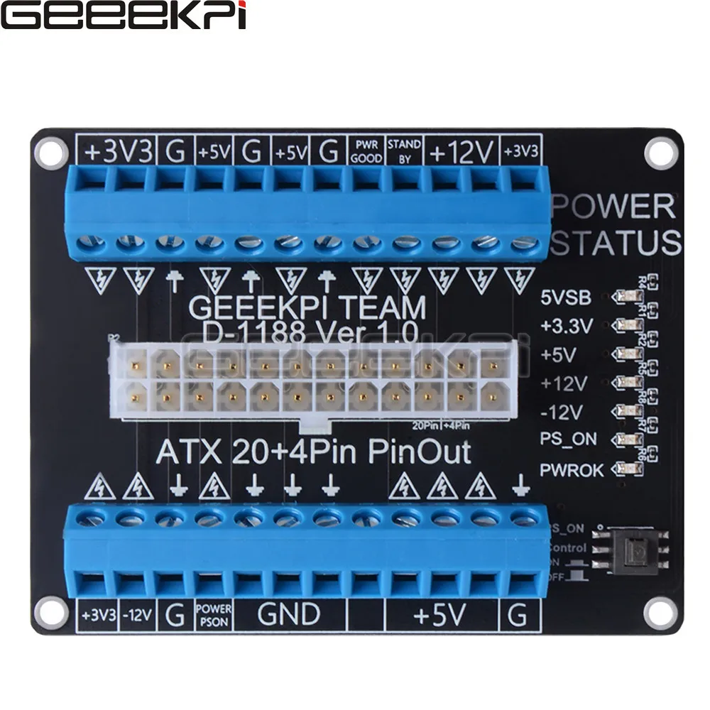 24/20-pin ATX DC Power Supply Breakout Board GeeekPi dc power supply board
