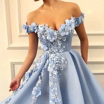 

Elegant Prom Dress Long Sweetheart Appliques with Flowers Handmade Side Split Tulle Evening Gowns Party Graduation vestido de fe