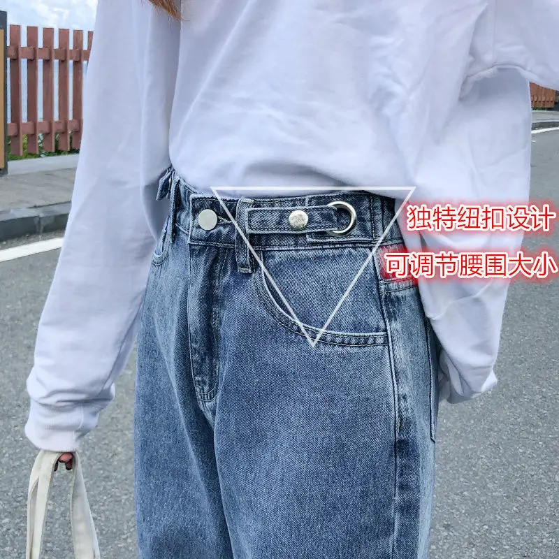 Jeans Women's Loose Korean Version of The Spring New High-waisted Wild Super Thin Straight Daddy Harlan Pants Trend lxunyi high waist jeans women 2022 spring women s loose harlan pants straight loose radish daddy denim pants washing trousers