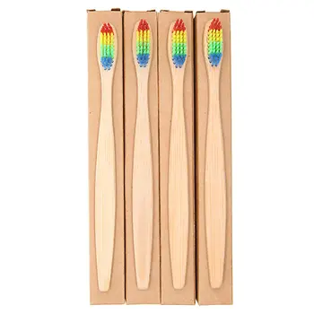 

Natural Bamboo Environment Toothbrush Made with Rainbow Nylon Infused Bristles in Recycled Biodegradable