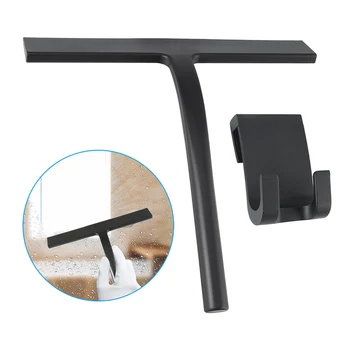 

Shower and Window Squeegee 10 Inch Silicone Wiper Includes Stainless Steel Holder Easily Clean For Bathroom Car Window D