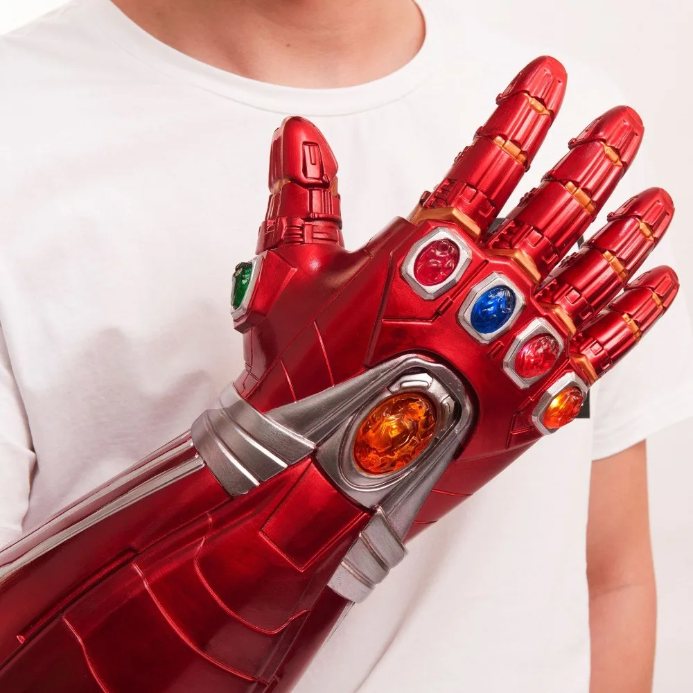 Взрослые Мстители Endgame IronMan Infinity Gauntlet камни подвижный Халк светодиодный светильник Косплей танос человек латексные перчатки оружие супергероя