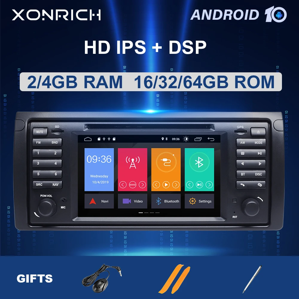 Автомагнитола для BMW X5 стерео-система головное устройство IPS DSP 4 Гб 64 ГБ 1 DIN Android 10