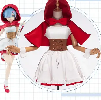 

Anime Ram Rem Red Riding Hood Ver Re Zero Kara Hajimeru Isekai Seikatsu Cosplay Costume Women Cosplay Full Set