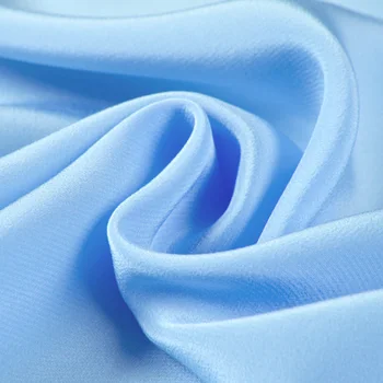 

100% pure silk crepe de chine satin back fabric 16mm 114cm 45" width pale blue color for dress, shirt NO.06