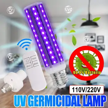 

30W UV Disinfection Lamp E27 80 LED Tube Sterilization Ultraviolet Lamps Anti-UV Germicidal Light Remote Control Disinfection