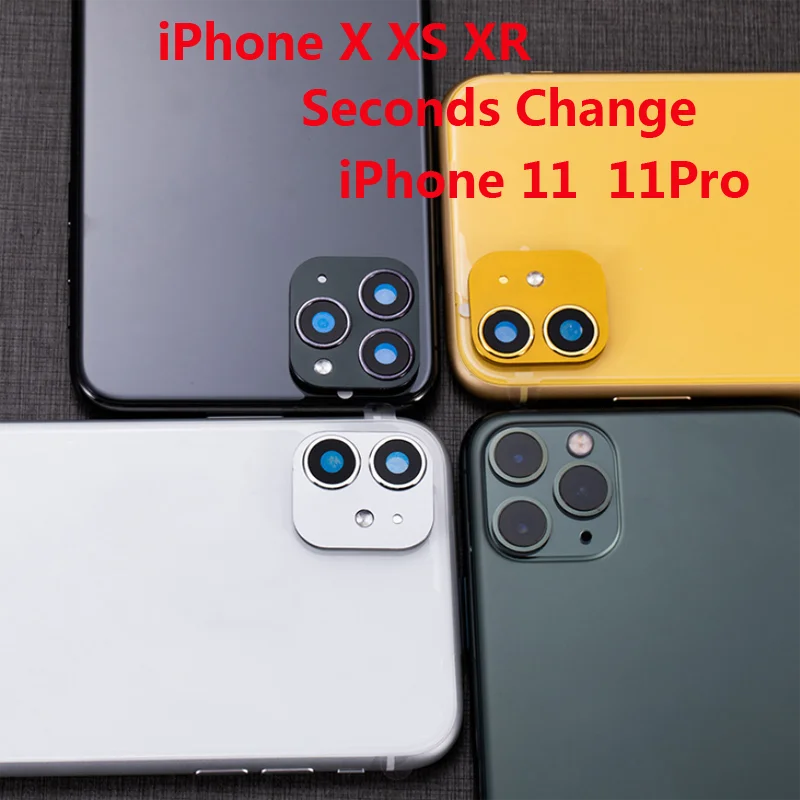 

Seconds Change For iPhone 11 Pro MAX For iPhone X XS XR MAX Luxury Metal Stereo Lens Protector Ring Lens Protective Cover