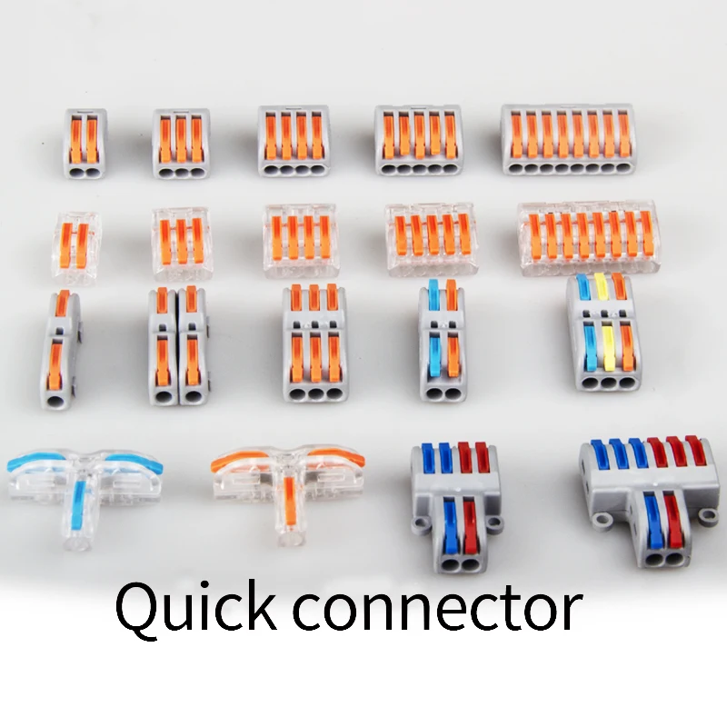Conector de cabl mini conectores de cabo de fio rápido universal condutor compacto mola de emenda conector de fiação push-in terminal