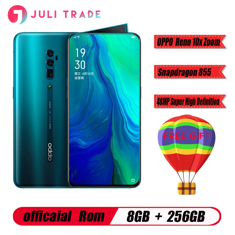 

Oppo Reno10x zoom Mobile Phone 6.6"Full Screen Support NFC Snapdragon 855 IPS 2340X1080 8GB RAM 256GB ROM 4065mAh Fingerprint ID