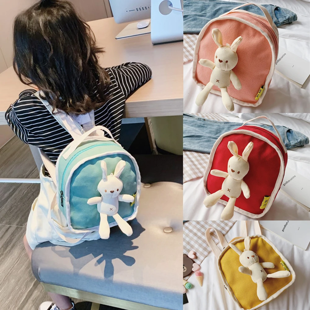 PUDCOCO Детский рюкзак с кроликом из мультфильма, Сумка с животными для детей, для девочек и мальчиков, мягкая школьная сумка