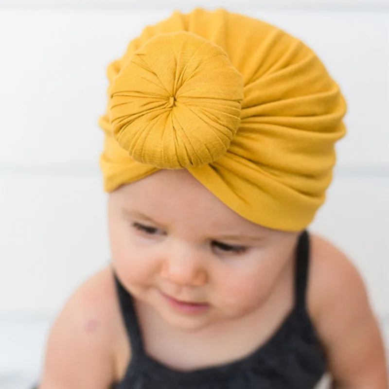 

Bohemia style Winter Baby Boys Girls Turban Hats Knotted Beanies Caps Indian Children Baby Hat Infant Gift Accessories