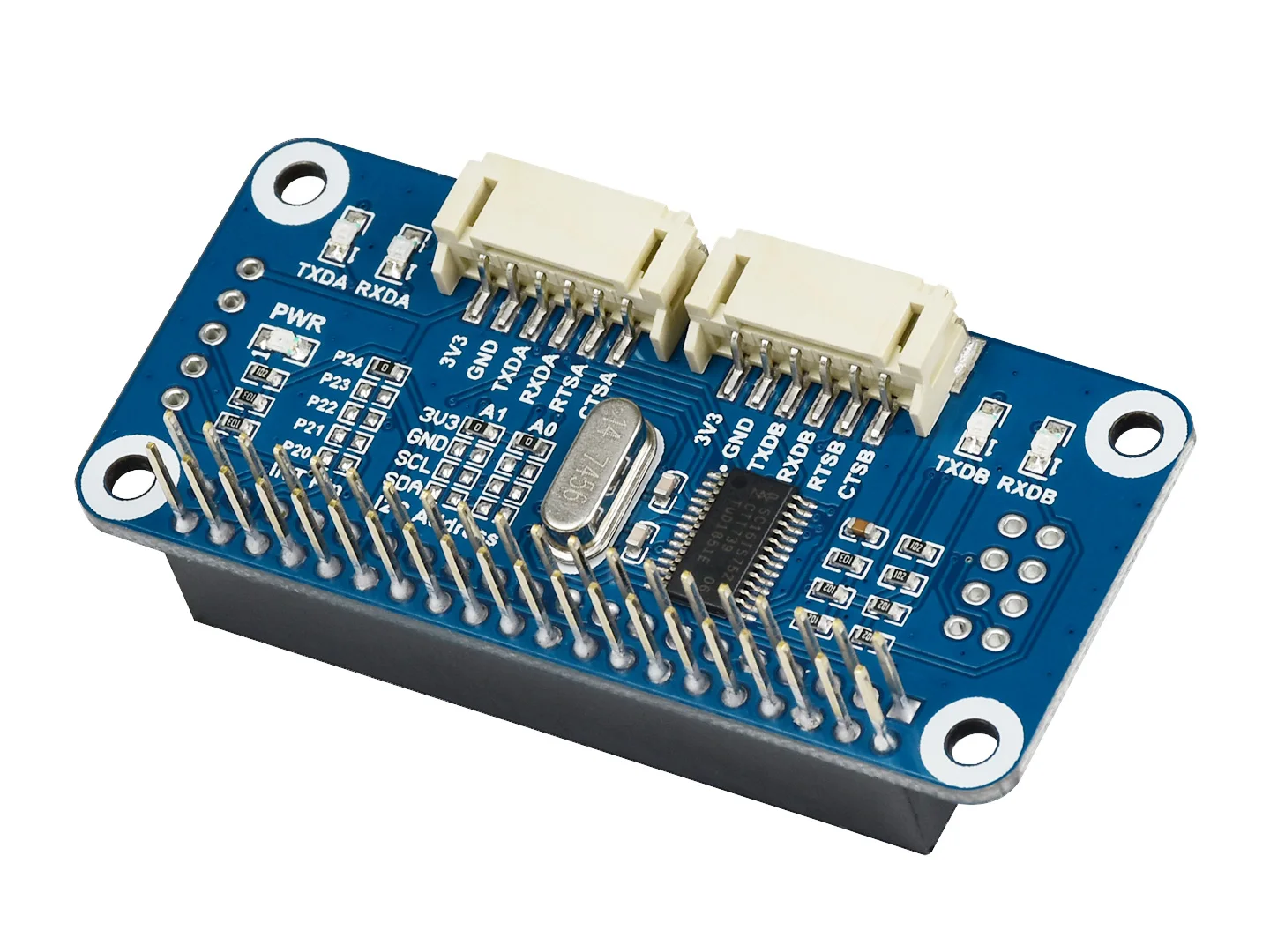Серия расширения шляпа для Raspberry Pi I2C интерфейс обеспечивает 2-ch UART и 8 GPIOs |