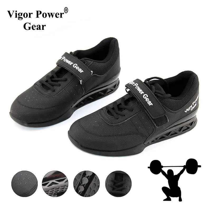 Vigor Powe gear высокое качество тяжелой атлетики обувь для Suqte силовой атлетики тренировки кожа Нескользящая Тяжелая обувь