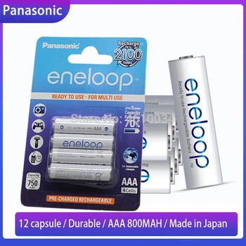 

12pcs Panasonic Original 1.2V Ni-MH Rechargeable batterie 800mah AAA batterie for Camera remote controls toy precharge