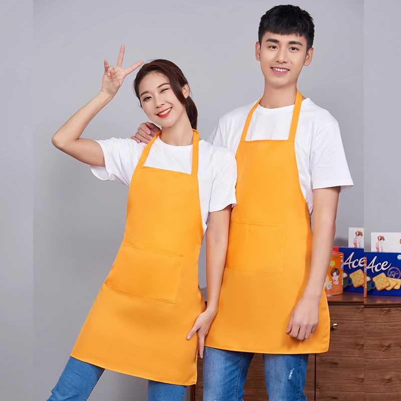 Apron printed LOGO white apron supermarket hot pot shop fruit shop tea shop catering hotel work apron