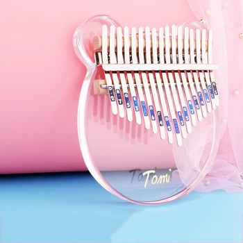 

Kalimba 17 Tone Crystal Thumb Piano Ergonomic Design Sticker Scale Beginner Crystal Transparent Smooth Comfortable finger Piano