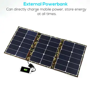 

USB Solar Panel 18V 110w 870*285MM Output Solar Cells Poly Foldable Solar Panel with Car Charger for Car Yacht Battery Boat