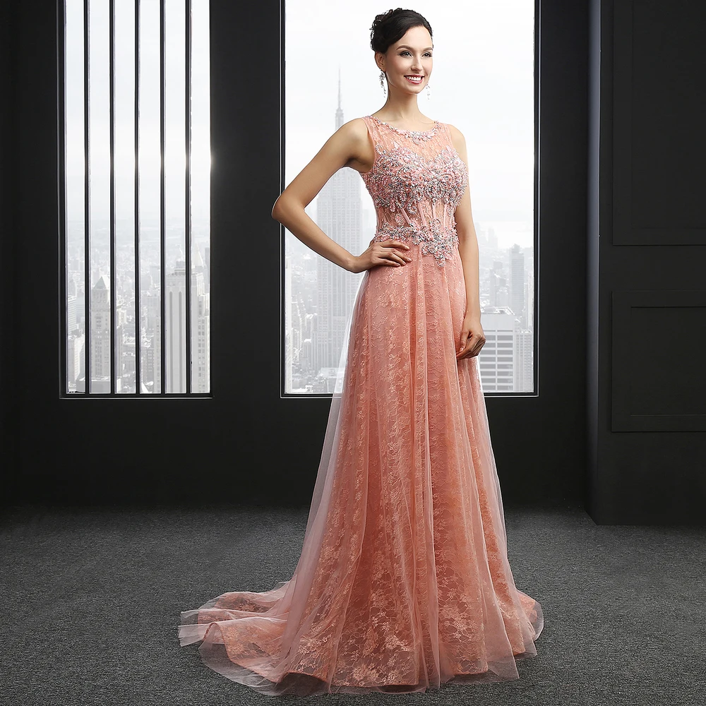Vestido de noiva robe de soiree Румяна Бисероплетение Кружева Кристалл без рукавов платье выпускного вечера на заказ с открытыми плечами платья подружки невесты