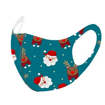 

PM2.5 Breathable Children's Christmas Printed Mask Protection Washable Face Mask 5PC Protection Printing Face Mouth Mask#