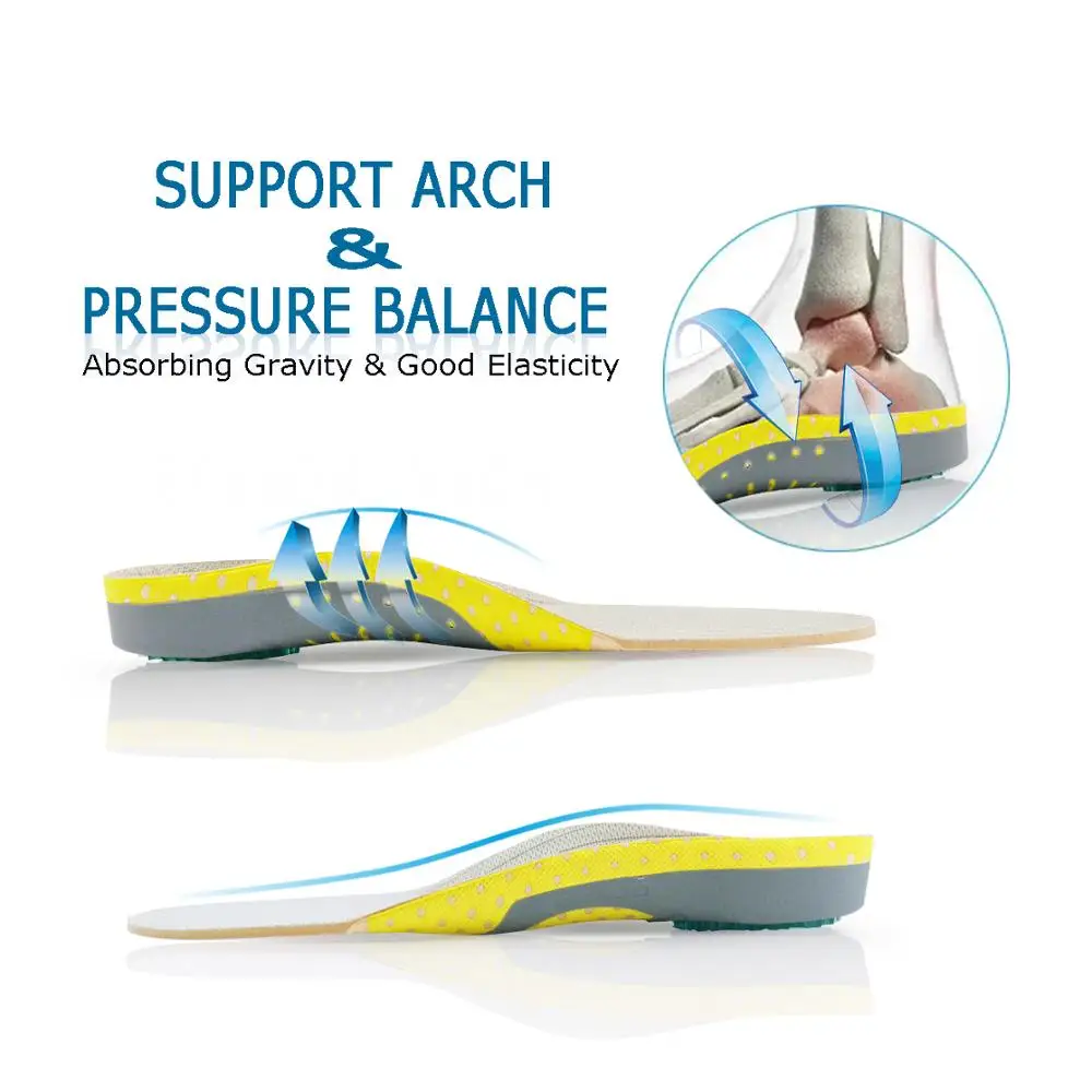 Men Orthopedic Insoles Plantar Fasciitis Flatfoot Health Arch Support Sole Orthotics Care Inert Pads For Sporty Running Shoes